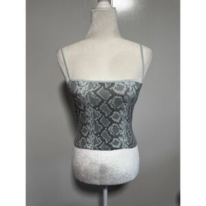 Victoria Secret Snake Print Camisole Crop Top Light‎ Blue Gray Size Small
